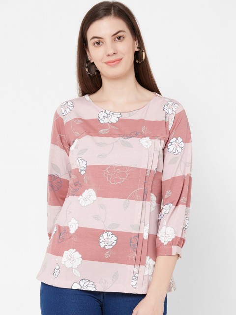 

Juliet Women Peach-Coloured Printed Top