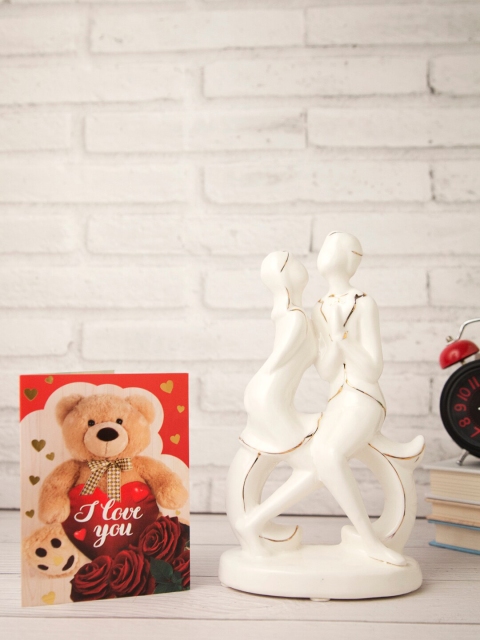 

Archies White & Gold-Toned Solid Valentine Special Showpiece With Greeting Card