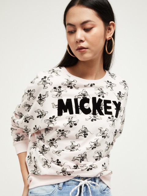 

max Women Pink Printed Sweatshirt