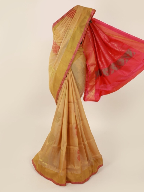 

Pothys Beige Art Silk Printed Kanjeevaram Saree