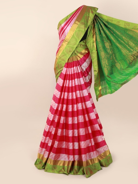 

Pothys Multicoloured Pure Silk Striped Kanjeevaram Saree, Multi