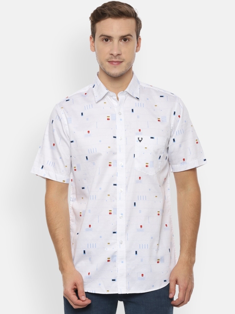 

Allen Solly Men White Slim Fit Printed Casual Shirt
