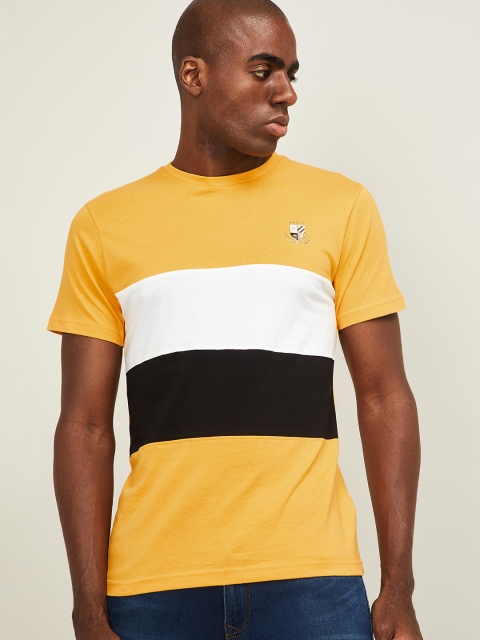 

UCLA Men Yellow Colourblocked Round Neck T-shirt