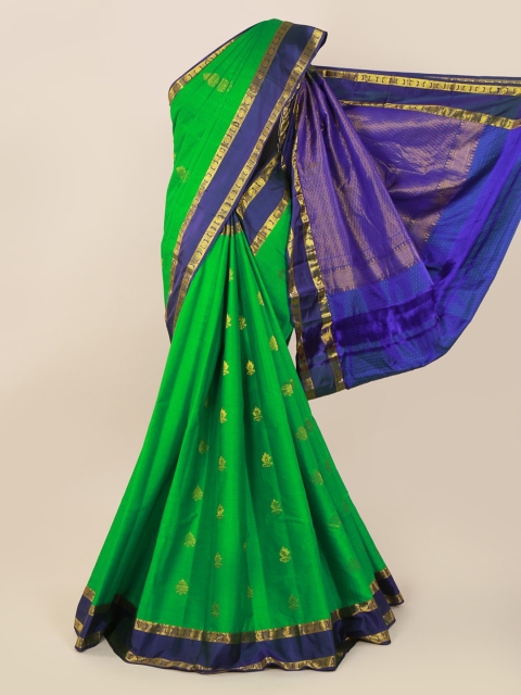 

Pothys Green & Blue Pure Silk Woven Design Kanjeevaram Saree