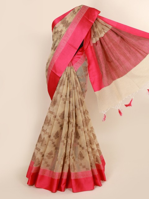 

Pothys Cream-Coloured Woven Design Manipuri Cotton Saree