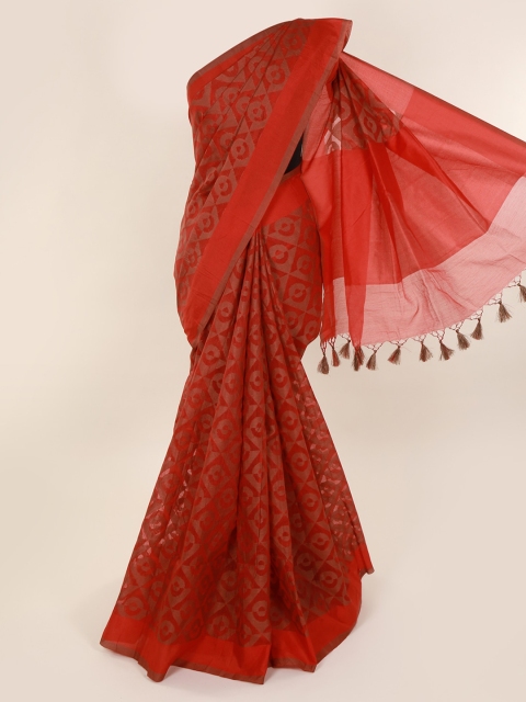 

Pothys Red Printed Cotton Blend Saree