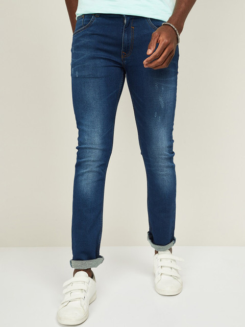 

Forca by Lifestyle Men Blue Slim Fit Mid-Rise Low Distress Jeans