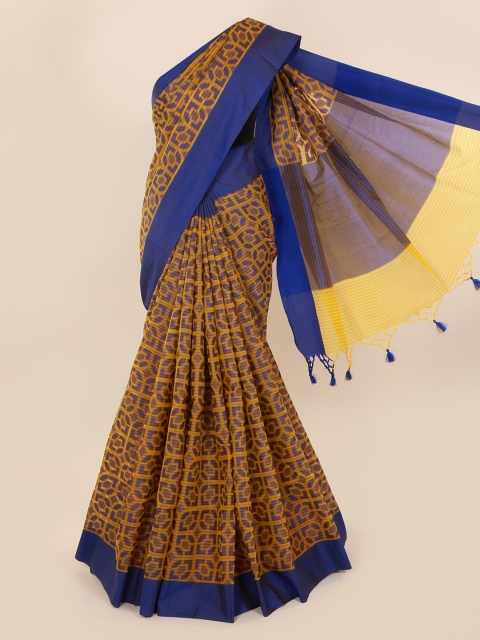 

Pothys Yellow Woven Design Cotton Blend Saree