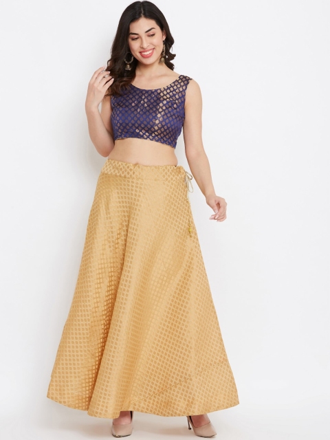 

TULIP 21 Navy Blue and Beige Ready to Wear Lehenga with Blouse