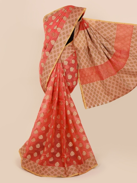 

Pothys Coral Woven Design Cotton Blend Saree
