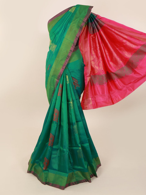 

Pothys Green Art Silk Woven Design Kanjeevaram Saree