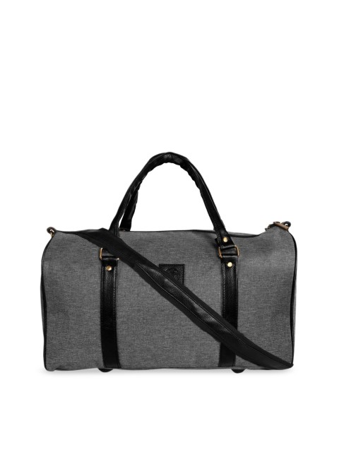 

SCHARF Unisex Grey & Black Solid Duffle Travel Bag