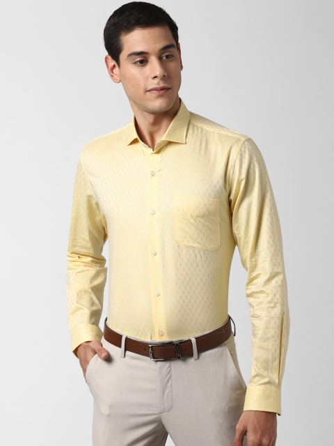 

Peter England Men Yellow Slim Fit Self Design Cotton Formal Shirt