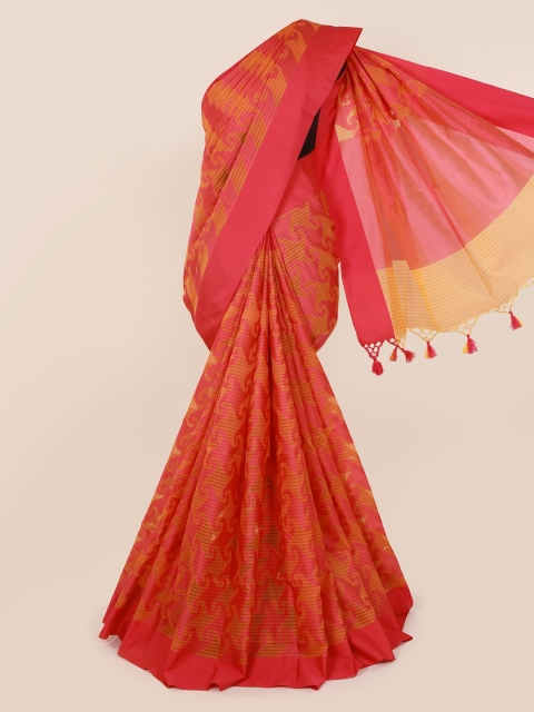 

Pothys Pink Woven Design Cotton Blend Saree