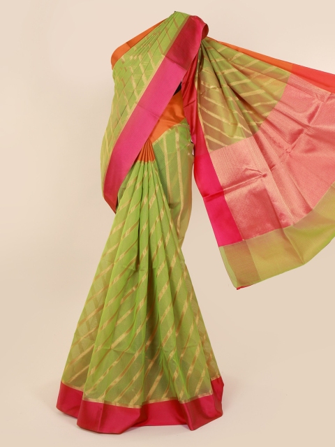 

Pothys Green Striped Cotton Blend Saree