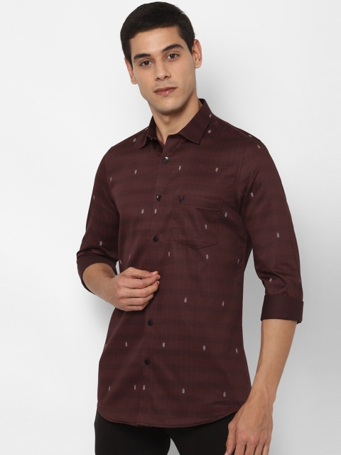 

Allen Solly Men Maroon Slim Fit Checked Casual Cotton Shirt