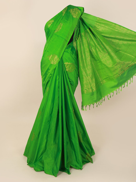 

Pothys Green Silk Cotton Woven Design Kanjeevaram Saree