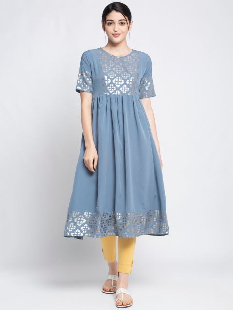 

ALC Creation Women Steel Printed Yoke Design Anarkali Kurta