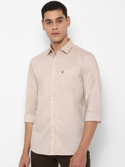 

Allen Solly Men Beige Slim Fit Solid Casual Cotton Shirt