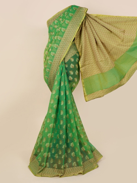 

Pothys Green Woven Design Cotton Blend Saree