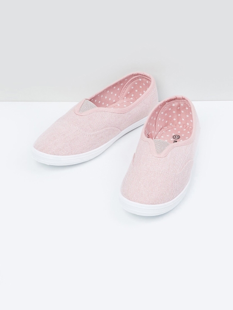 

Max Girls Pink Woven Design Casual Slip-On Sneakers