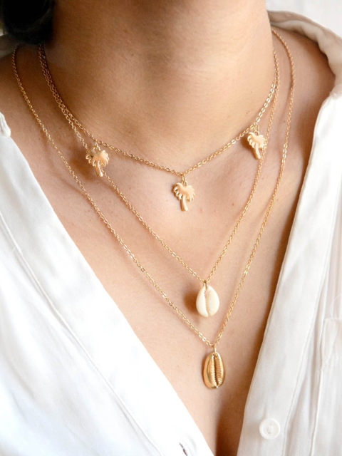 

JOKER & WITCH Gold-Plated & White Layered Necklace