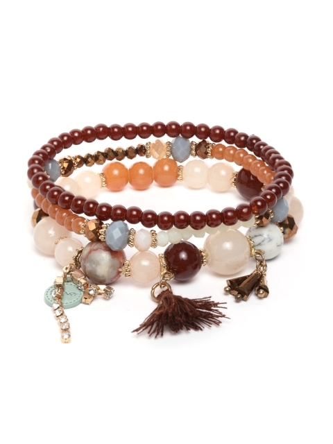 

CRZ Blue Alloy Rhodium-Plated Handcrafted Charm Bracelet