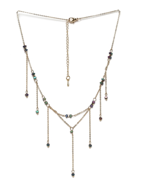 

CRZ Blue Alloy Rhodium-Plated Necklace