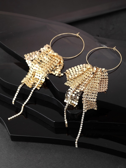 CRZ Gold-Plated Contemporary Hoop Earrings
