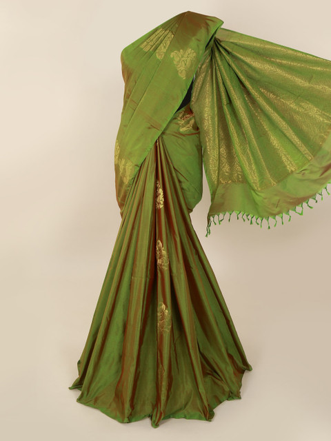

Pothys Green Silk Cotton Woven Design Kanjeevaram Saree