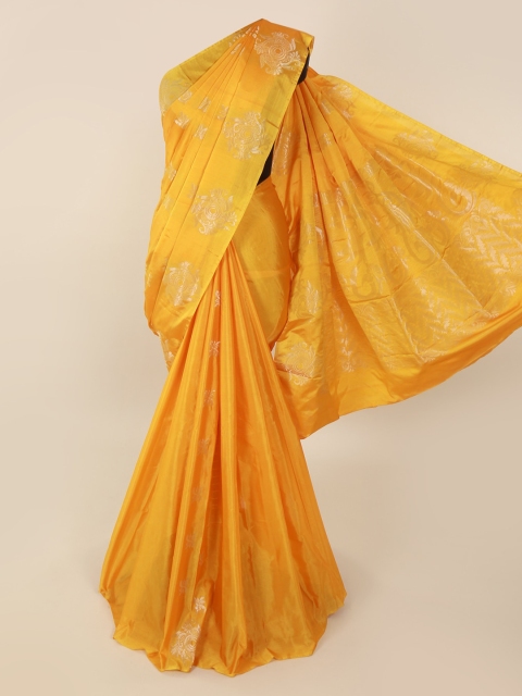 

Pothys Yellow Silk Cotton Woven Design Kanjeevaram Saree
