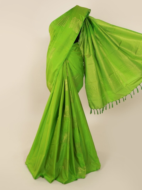 

Pothys Green Silk Cotton Woven Design Kanjeevaram Saree