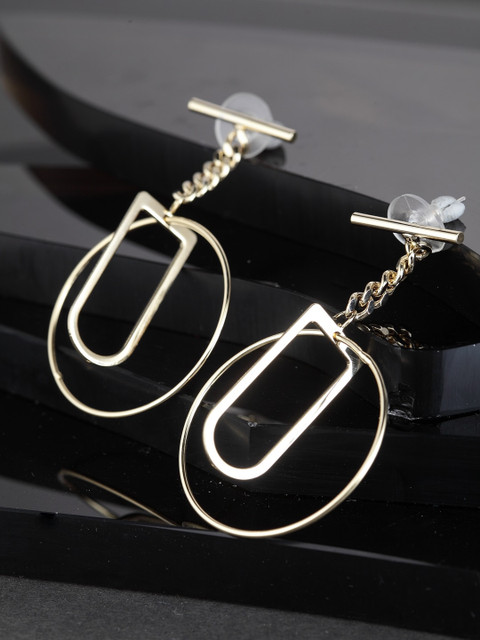 

CRZ Gold-Plated Geometric Drop Earrings
