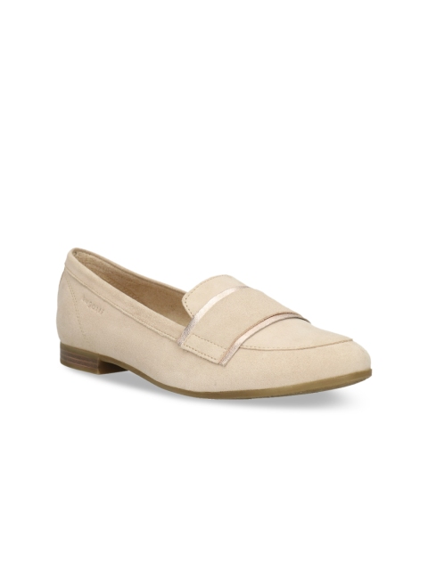 

Bugatti Women Beige Solid Suede Ballerinas