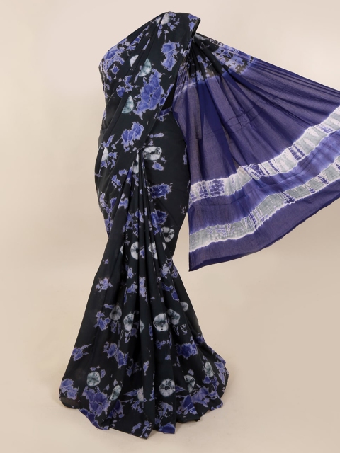 

Pothys Black Floral Printed Pure Cotton Saree