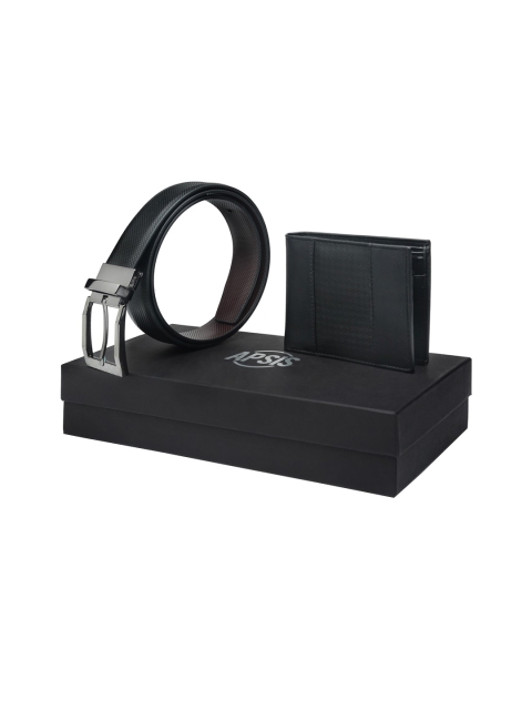 

Apsis Men Black & Silver-Toned Accessory Gift Set