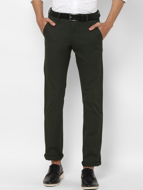 

Allen Solly Men Olive Green Slim Fit Solid Regular Trousers