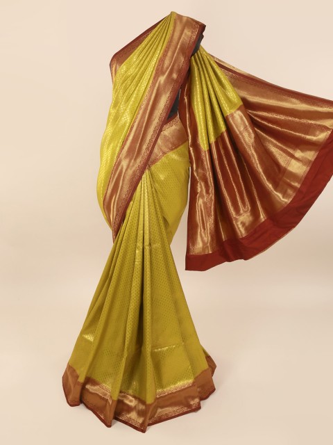 

Pothys Yellow Pure Silk Woven Design Banarasi Saree