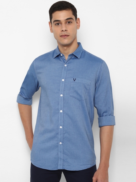 

Allen Solly Men Blue Slim Fit Solid Cotton Casual Shirt