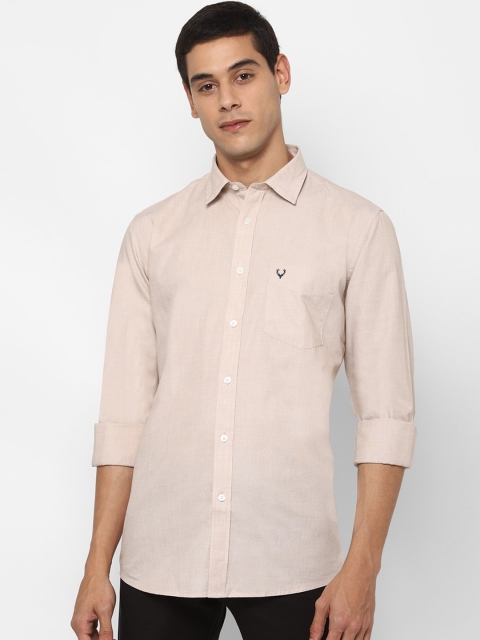 

Allen Solly Men Beige Slim Fit Solid Cotton Casual Shirt