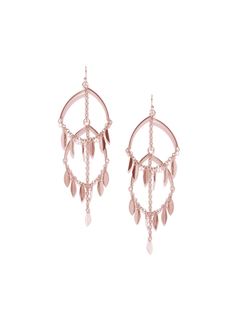 

CRZ Rose-Gold-Plated Contemporary Drop Earrings