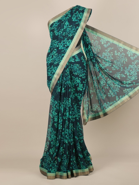 

Pothys Green Printed Poly Chiffon Saree