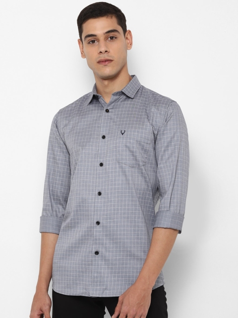 

Allen Solly Men Grey & White Slim Fit Checked Casual Shirt