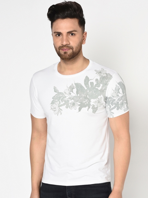 

Blackberrys Men White Printed Round Neck T-shirt