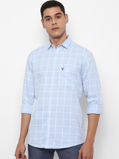 

Allen Solly Men Blue Slim Fit Checked Casual Cotton Shirt