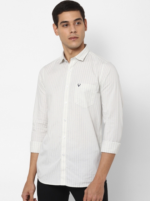 

Allen Solly Men White & Blue Slim Fit Checked Casual Shirt