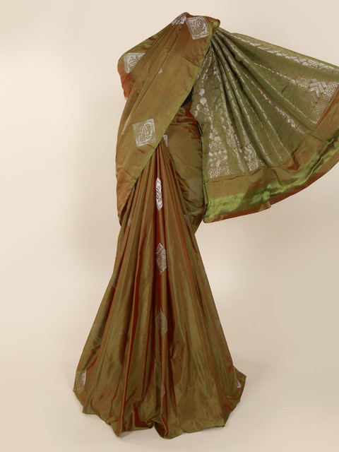 

Pothys Green Silk Cotton Woven Design Kanjeevaram Saree