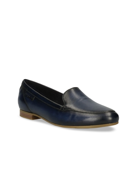

Bugatti Women Blue Textured Leather Loafers