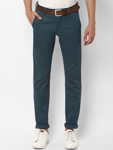 

Allen Solly Men Blue Slim Fit Solid Regular Trousers
