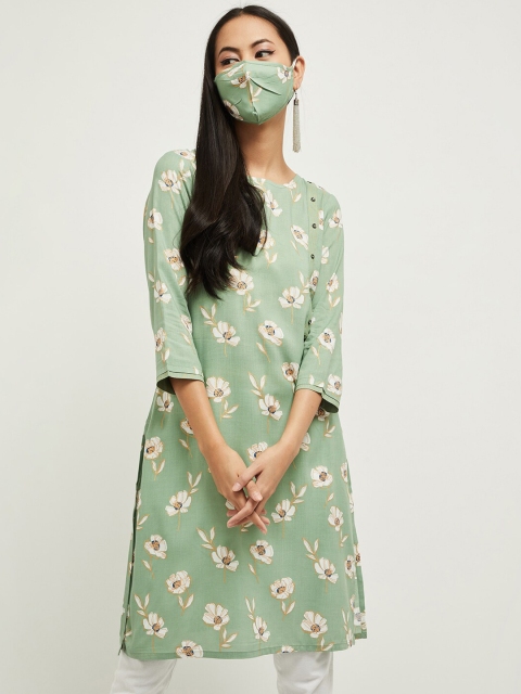 

Max women green & off white kurta